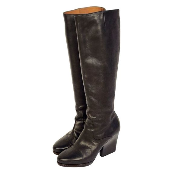 Dries Van Noten Vintage Tall Black Leather Boots - Picture 3 of 9